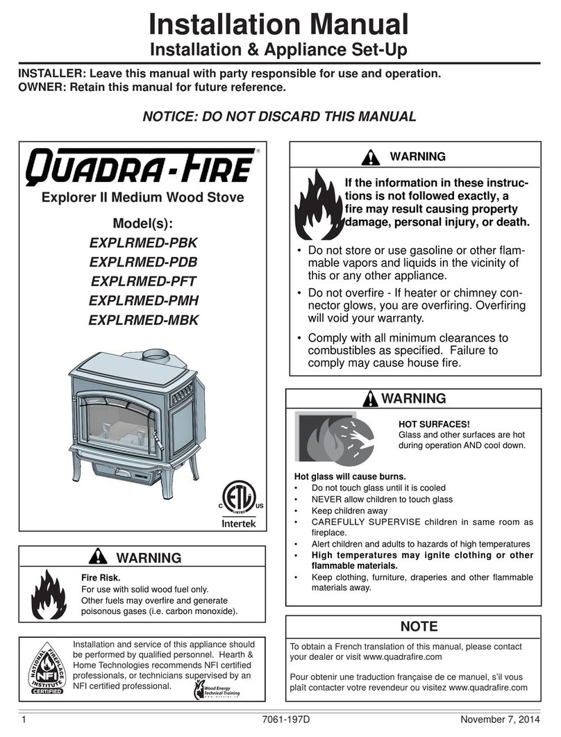 Quadra-Fire EXPLRMED-PBK instruction manual