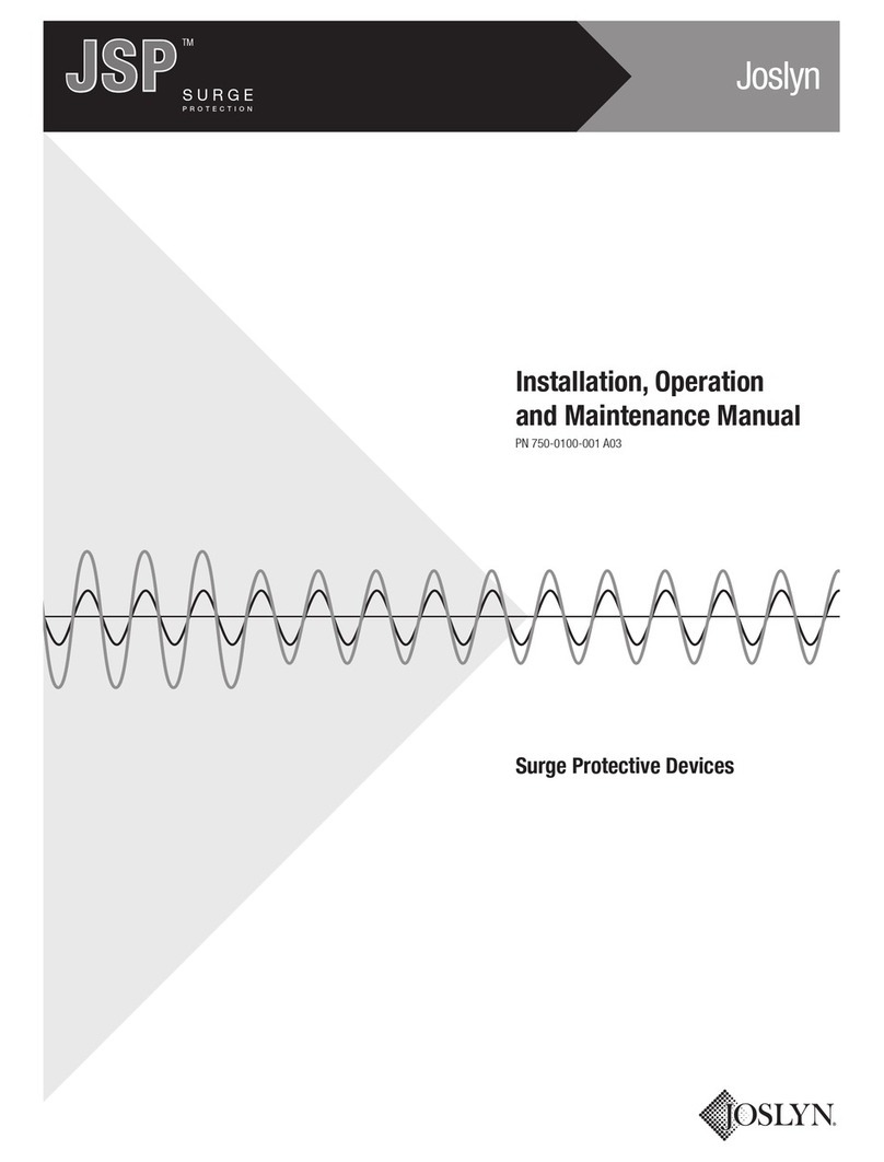 Joslyn JSP series Installation, operation and maintenance manual