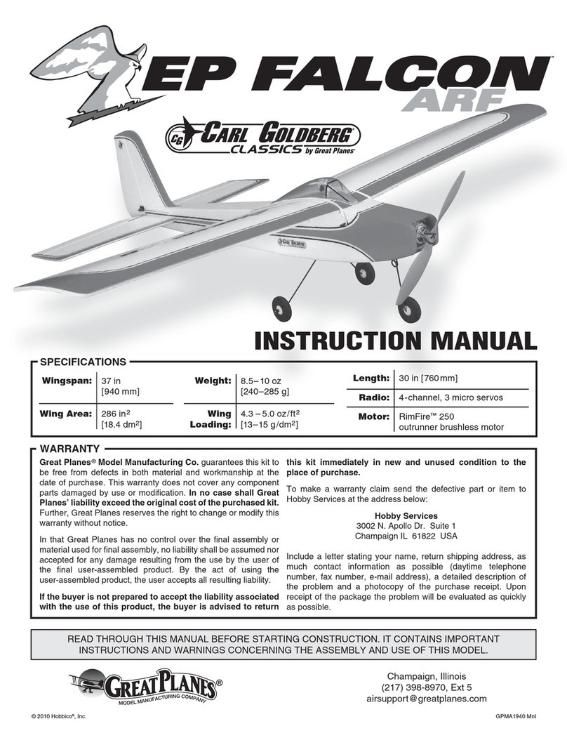 GREAT PLANES EP FALCON ARF User manual