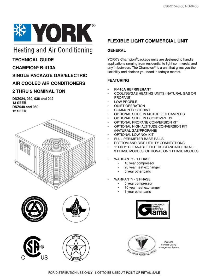 York R-410A Quick start guide