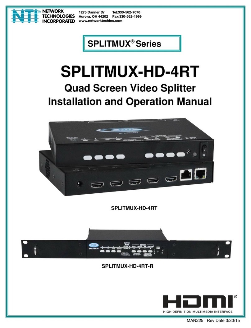 NTI SPLITMUX Series SPLITMUX-HD-4RT Installation and operation manual