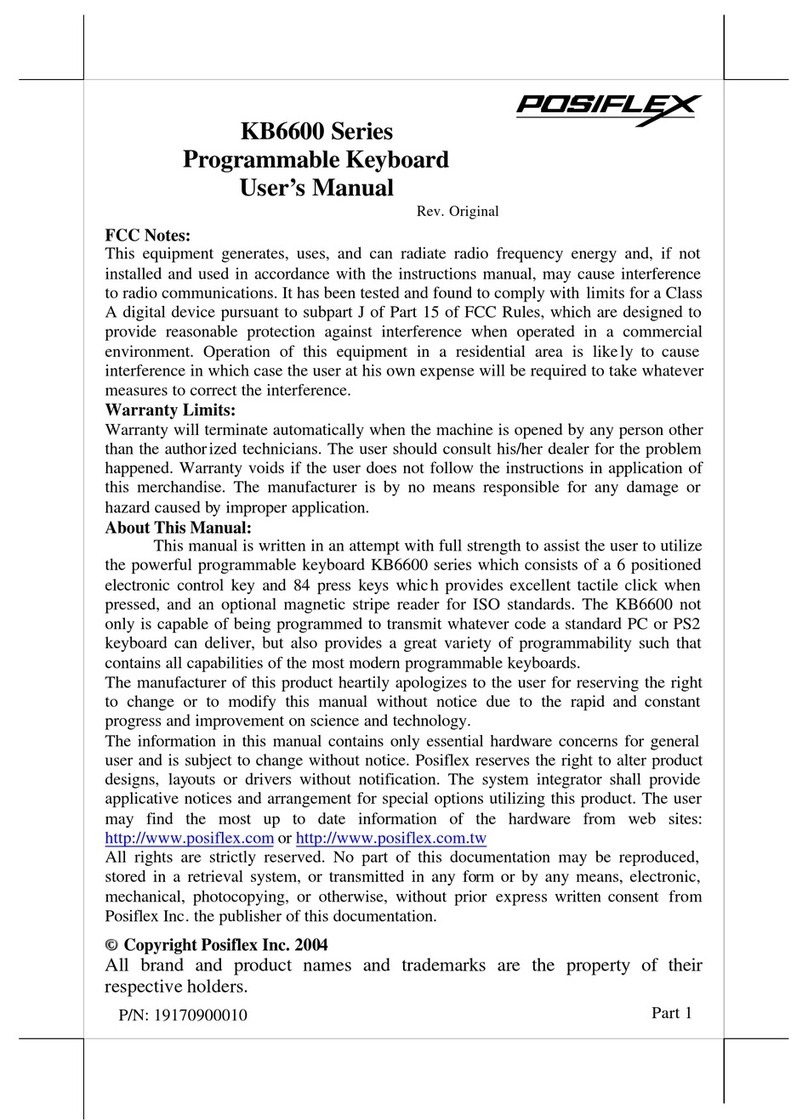 POSIFLEX KB-6600 Series User manual POSIFLEX KB-6600 Series User manual
