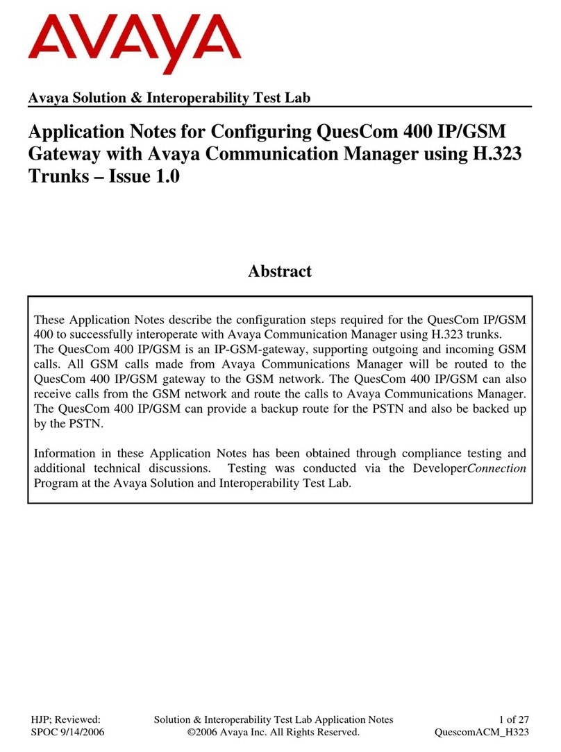 Avaya QuesCom 400 Supplement
