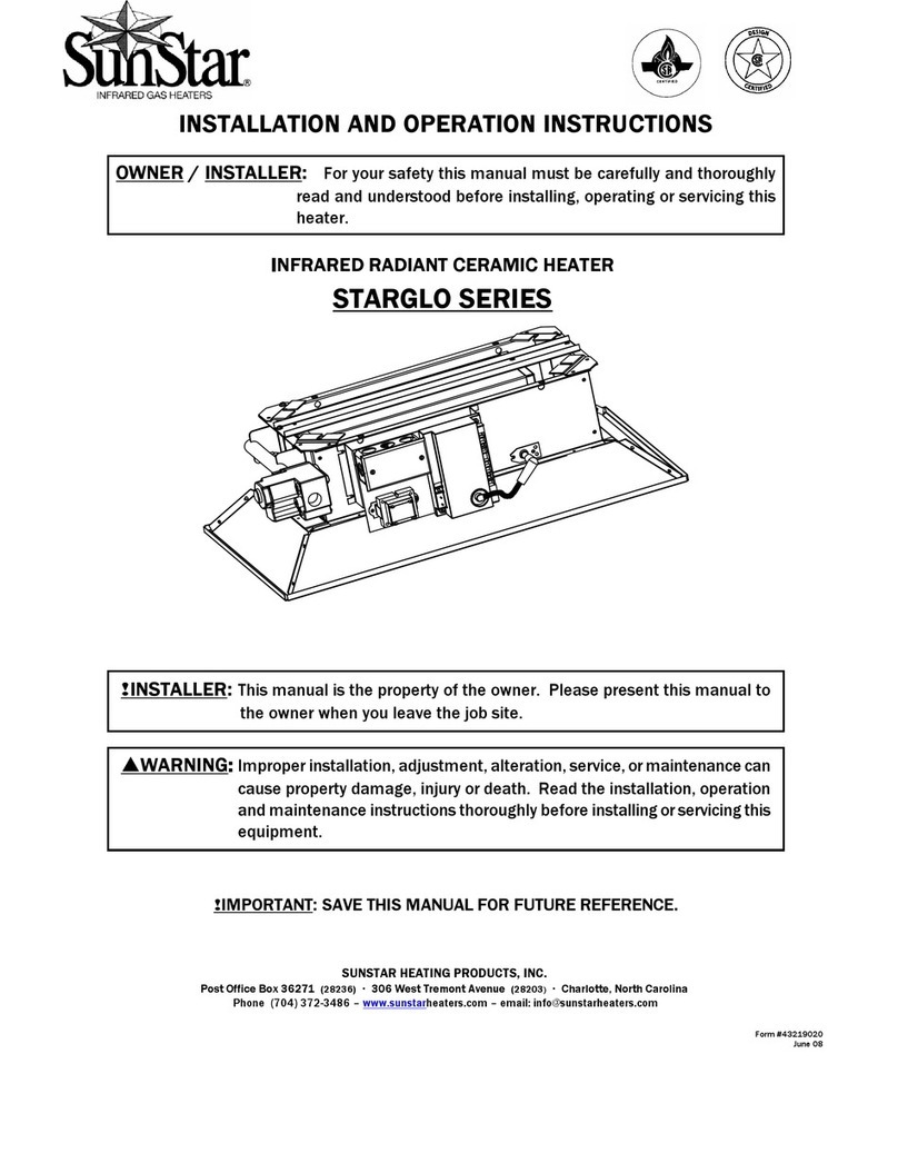 SunStar STARGLO SG3-N5B Installation and operation instructions SunStar STARGLO SG3-N5B Installation and operation instructions