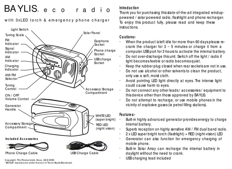 TCL BAYLIS Eco radio BA7090 owner's manual