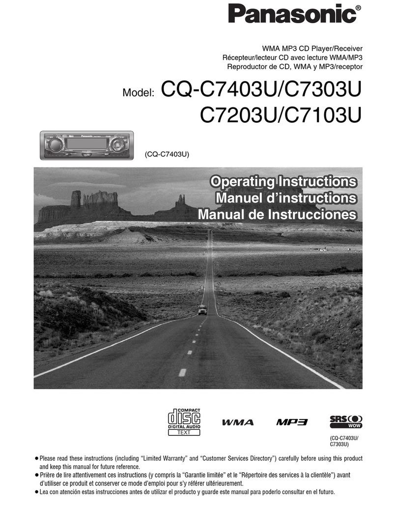 Panasonic CQC7403U - CAR AUDIO - MULTI-LANG operating instructions