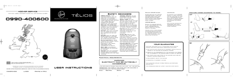 Hoover Telios User instructions