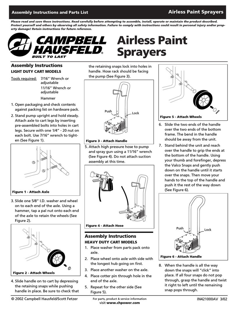 Campbell Hausfeld LIGHT DUTY CART Airless Paint Sprayers Datasheet