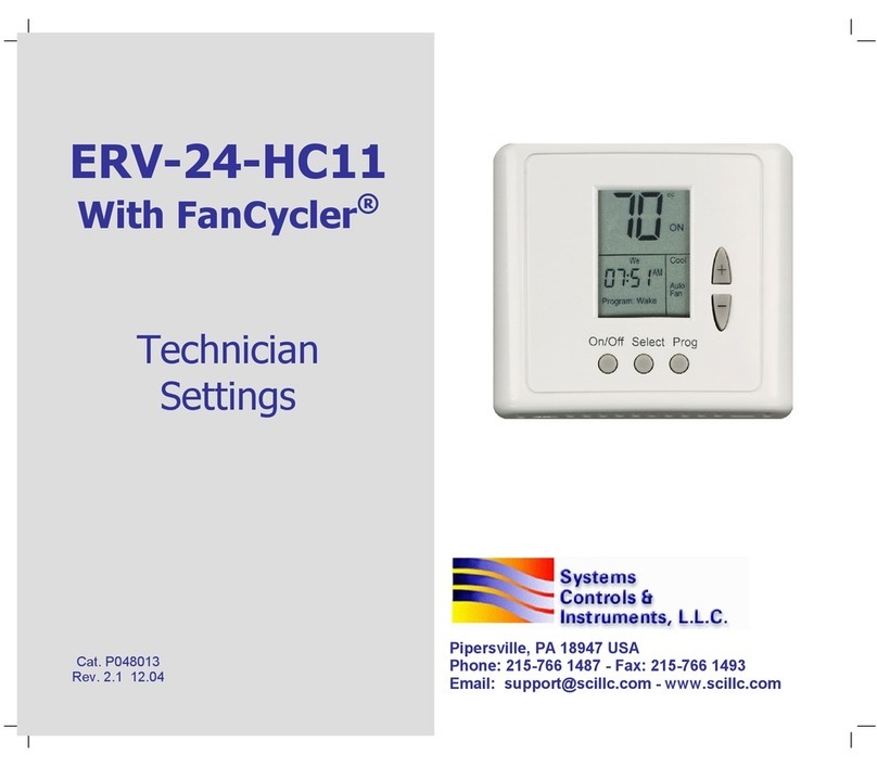 SCI ERV-24-HC11 Technician settings
