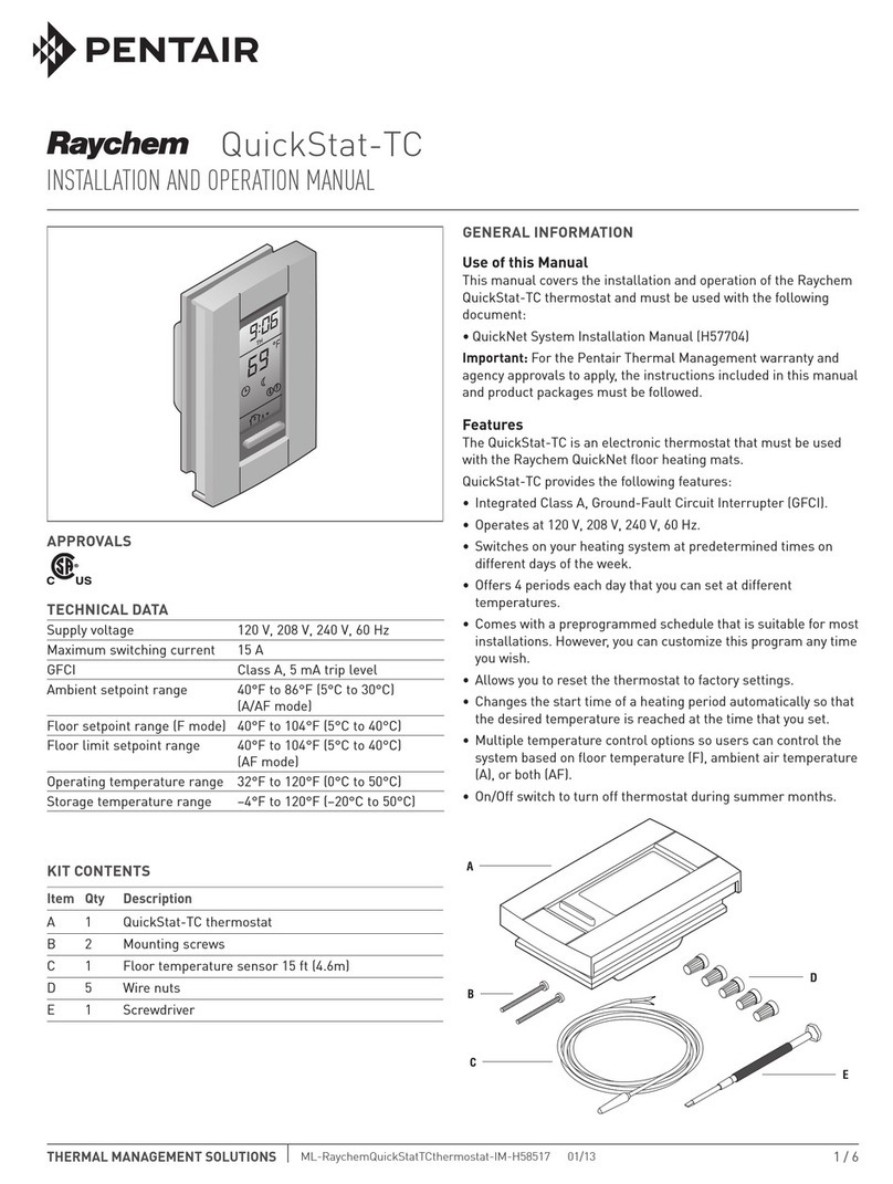 Pentair Raychem QuickStat-TC Installation and operation manual