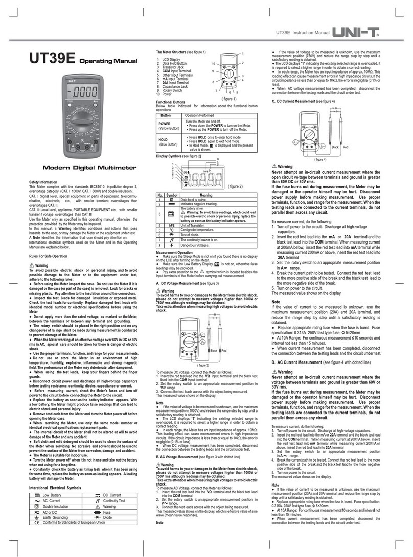 Unit UT39E operating manual
