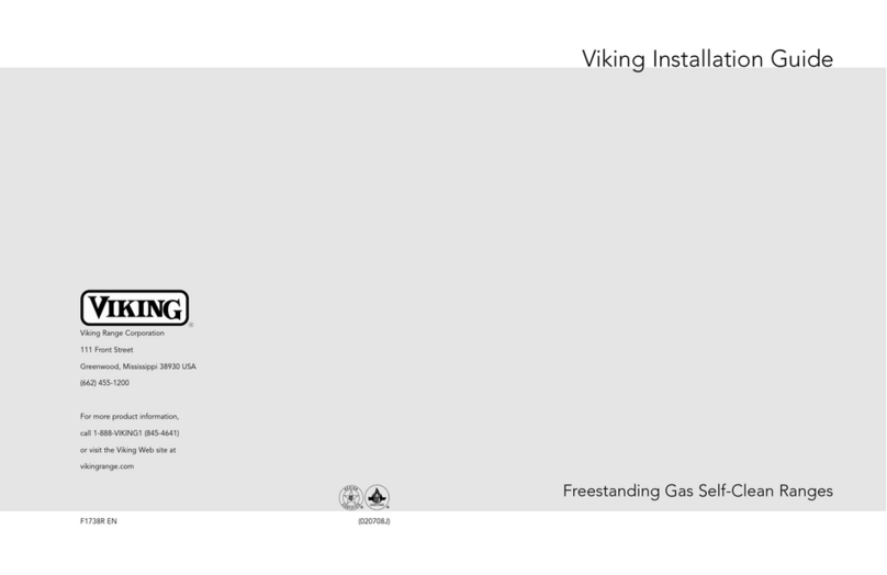 Viking Range 30" W. Models installation guide