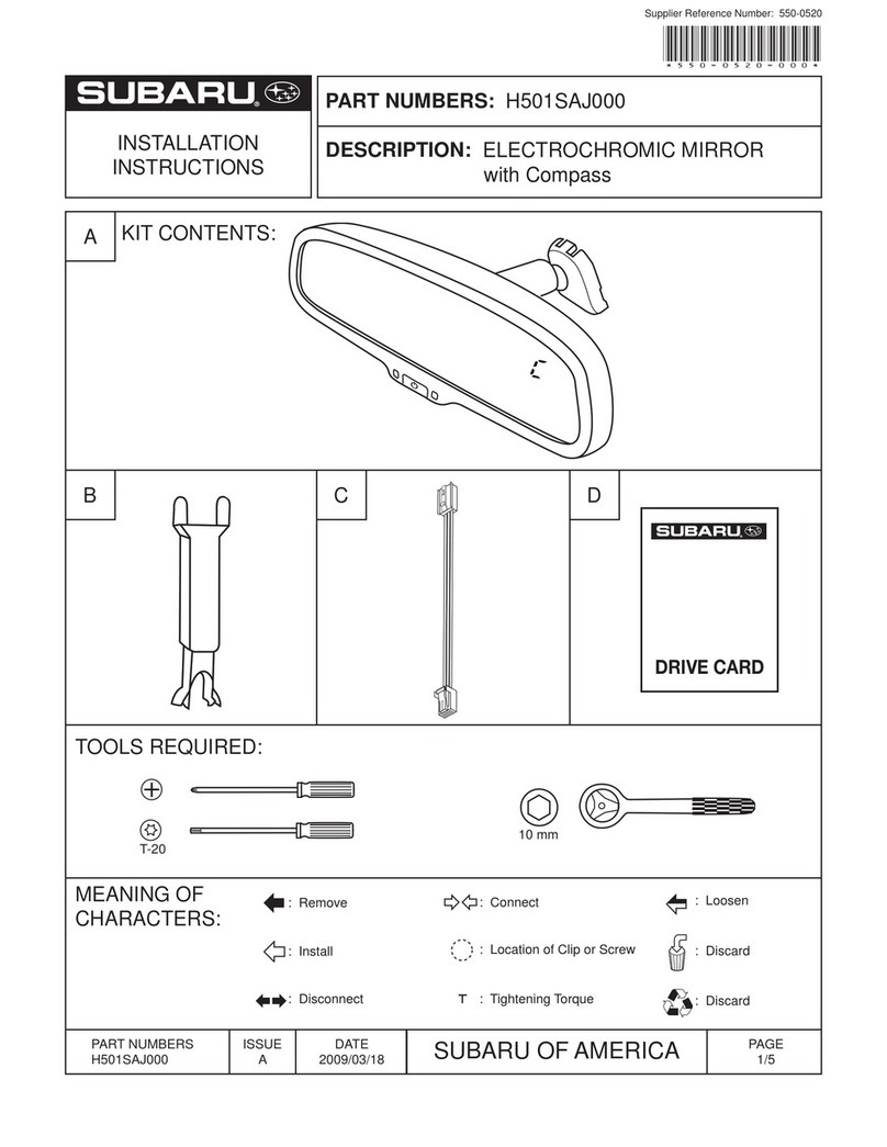 Subaru H501SAJ000 installation instructions
