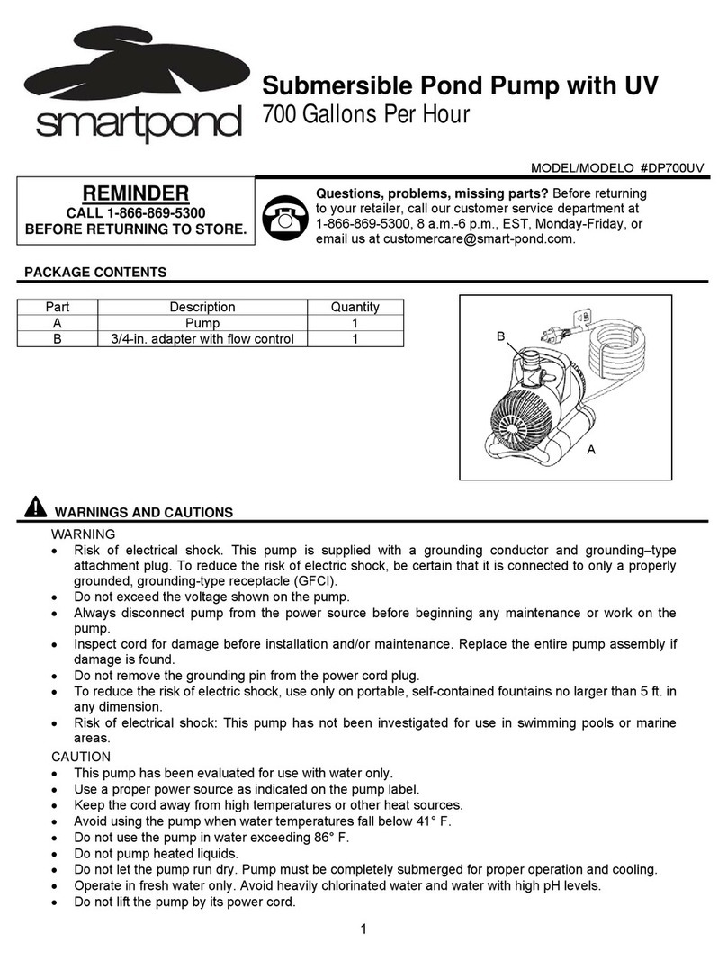 Smartpond DP700UV instructions