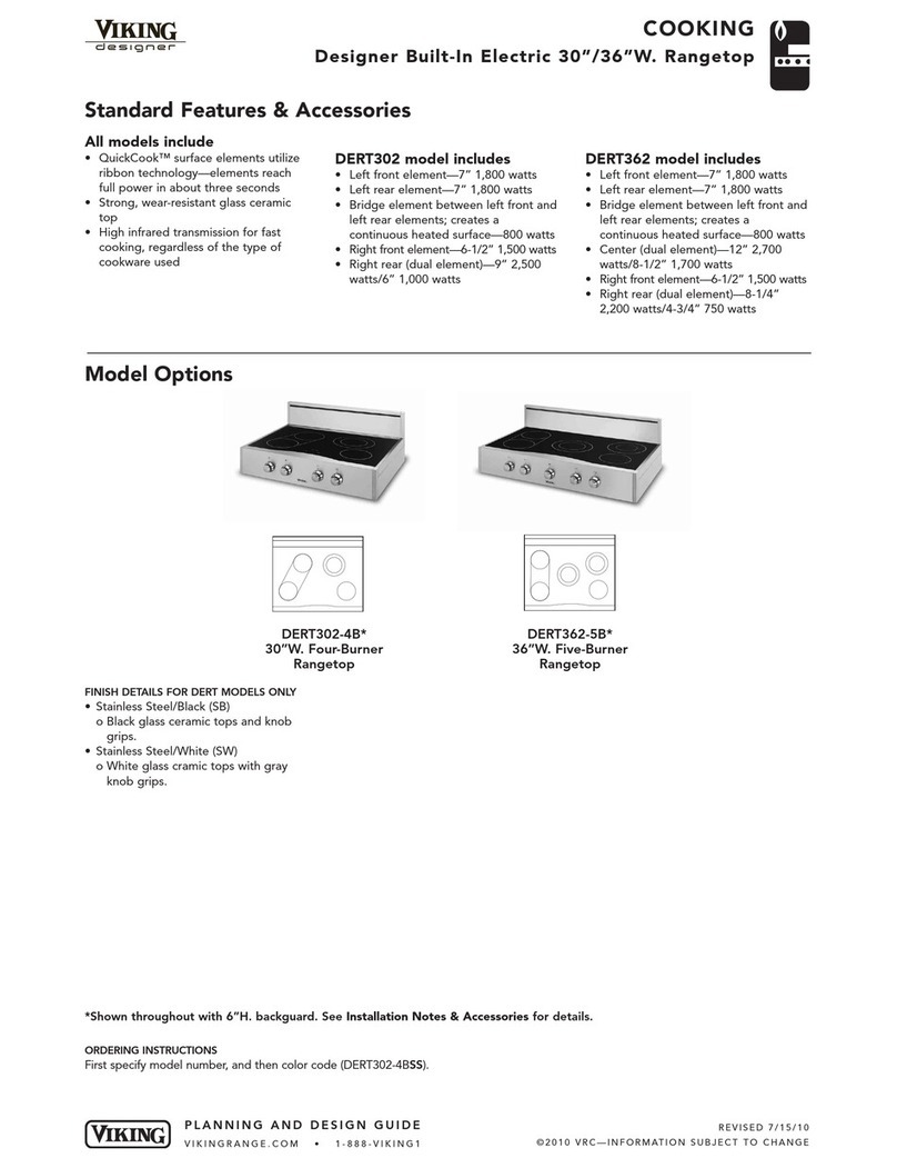 Viking Range DERT302-4B Series quick guide