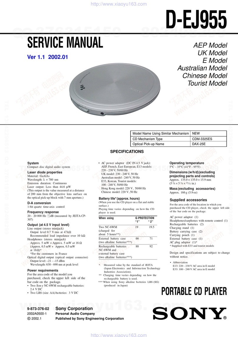 Sony Walkman D-EJ955 User manual