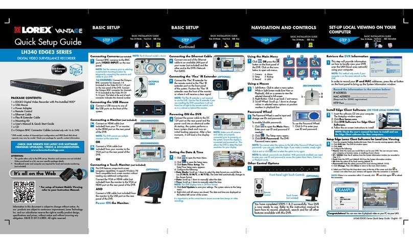 Lorex Vantage LH340 EDGE3 SERIES Quick setup guide