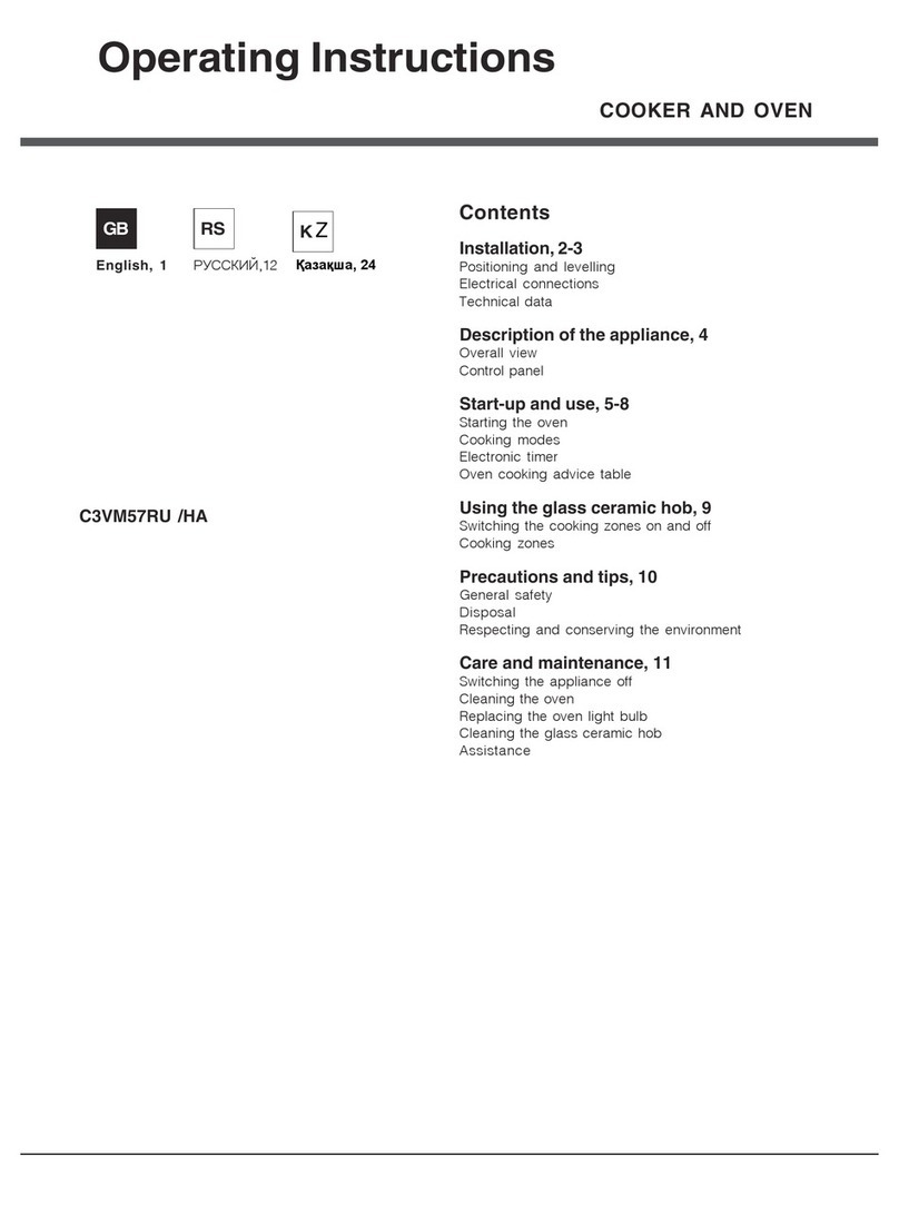 Hotpoint C3VM57RU/HA operating instructions