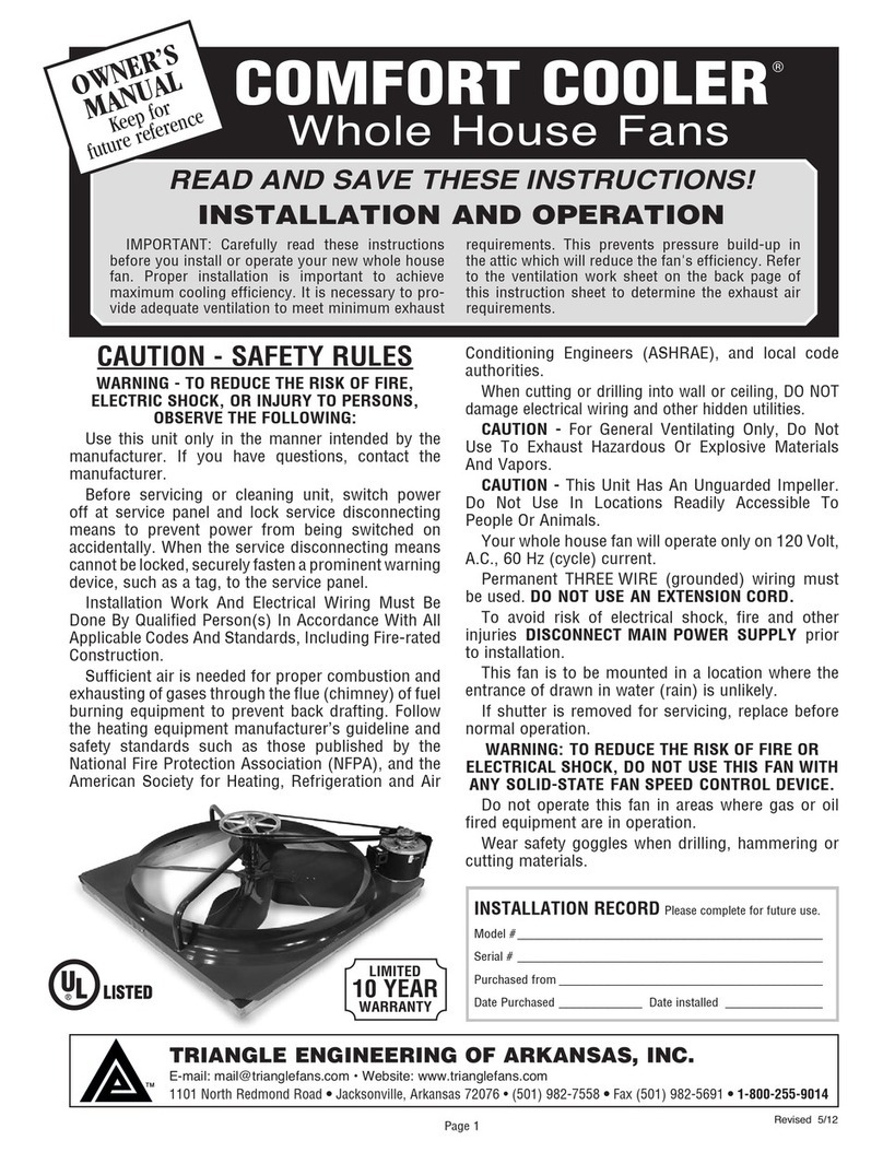 Triangle Engineering COMFORT COOLER CC2422 Owner's manual