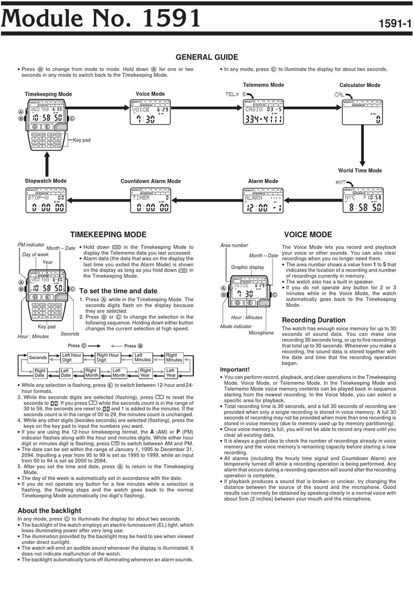 Casio 1591 User manual