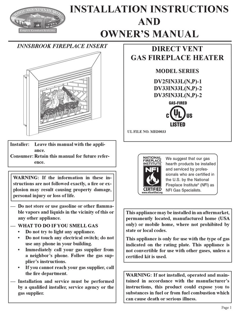 White Mountain Hearth INNSBROOK DV25IN33LN-1 User manual White Mountain Hearth INNSBROOK DV25IN33LN-1 User manual