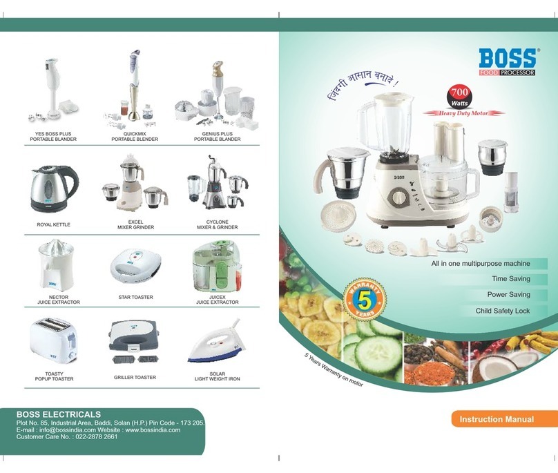 BOSSCO Food Processor instruction manual BOSSCO Food Processor instruction manual