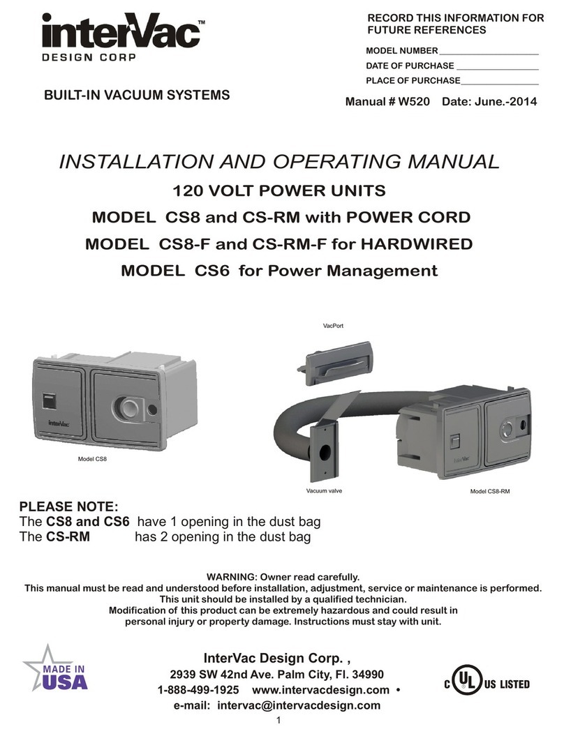 InterVac CS8 Installation and operating manual