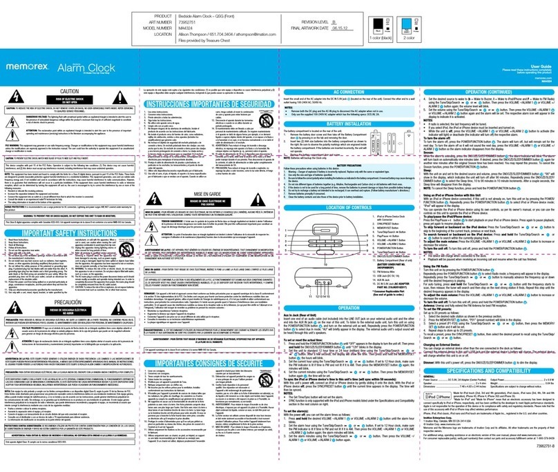 Memorex Alarm Clock User manual