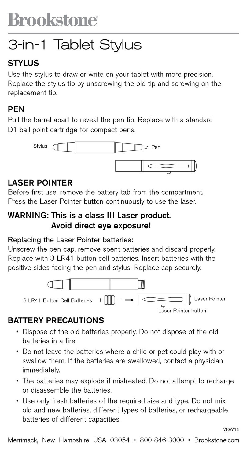 Brookstone 3-in-1 Tablet Stylus User manual