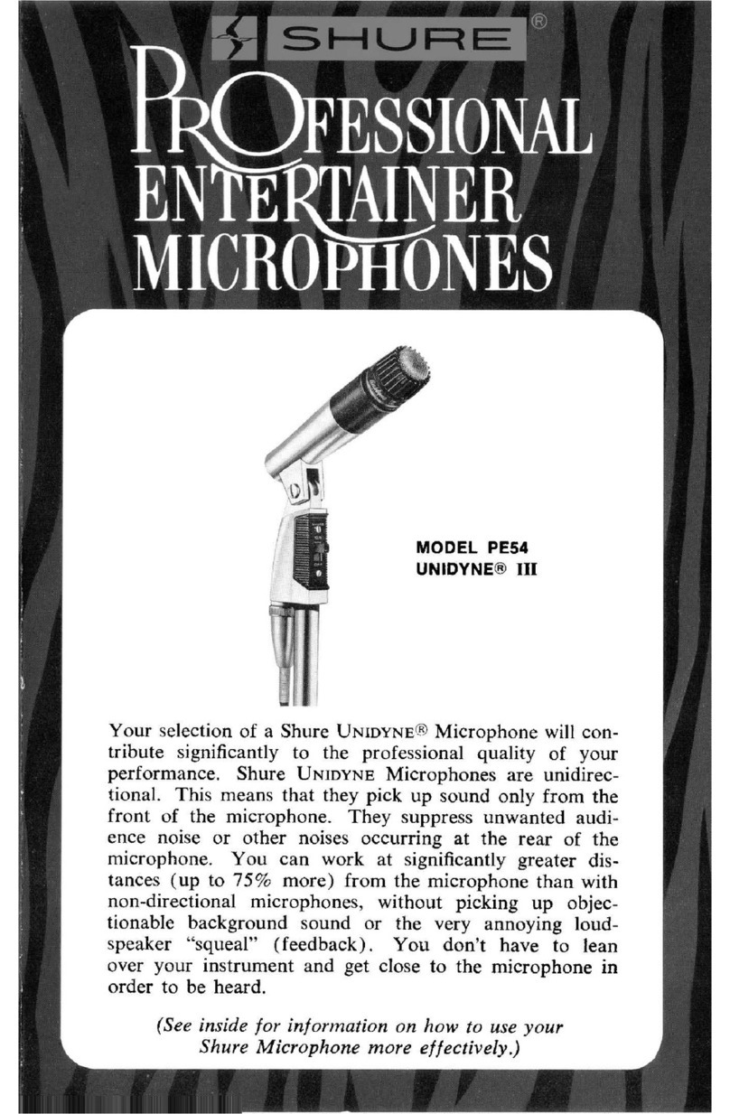 Shure PE54 Unidyne III user manual