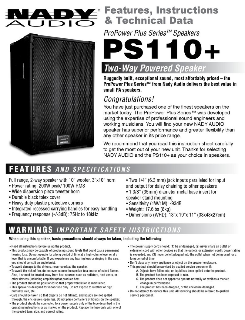 Nady Systems ProPower Plus Series PS110+ Features, instructions & technical data Nady Systems ProPower Plus Series PS110+ Features, instructions & technical data