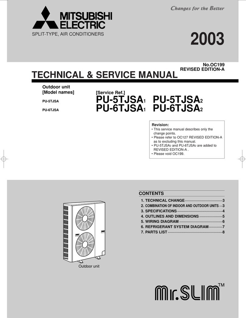Mitsubishi Electric Mr. SlimPU-6TJSA1 Operating manual