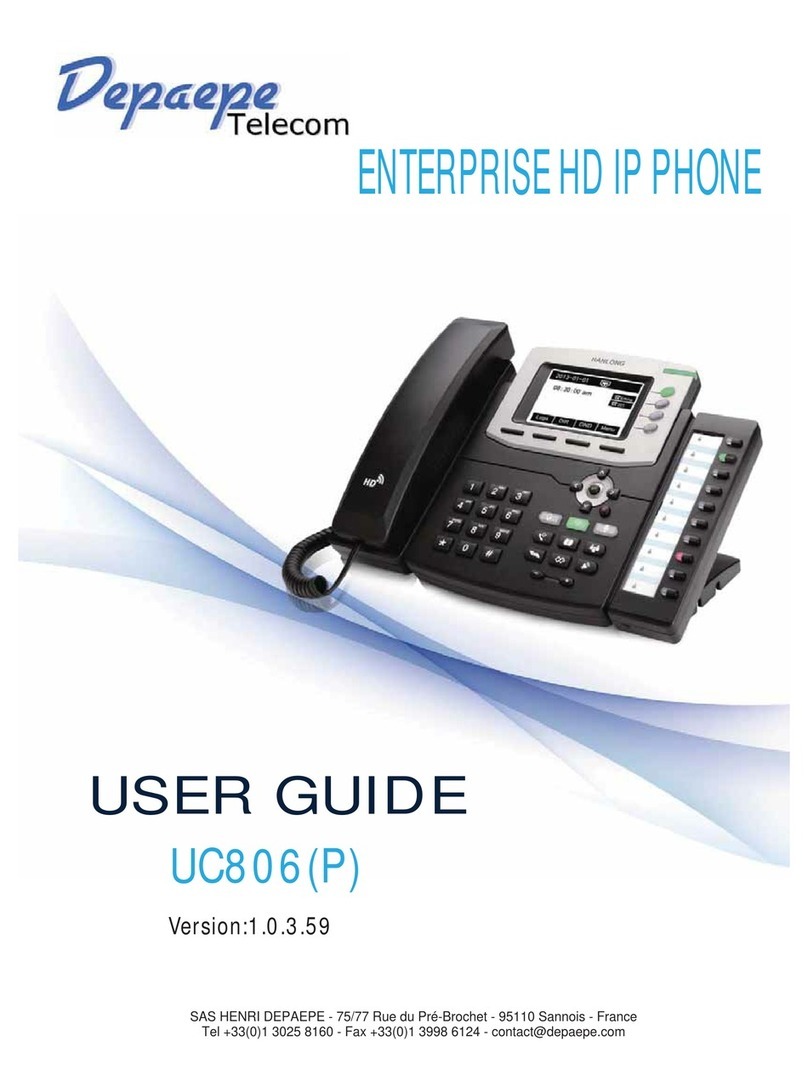 Depaepe Telecom UC806 user guide