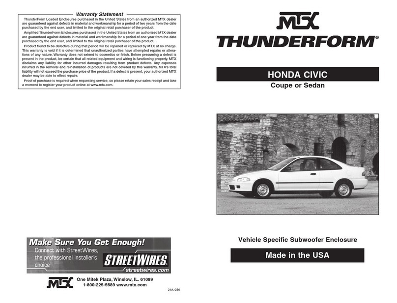 MTX ThunderForm HONDA CIVIC User manual