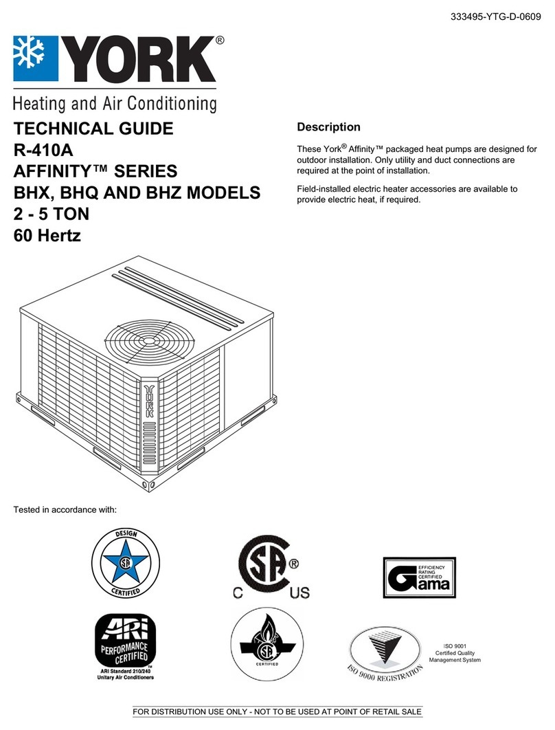 York Affinity BHZ024 Quick start guide