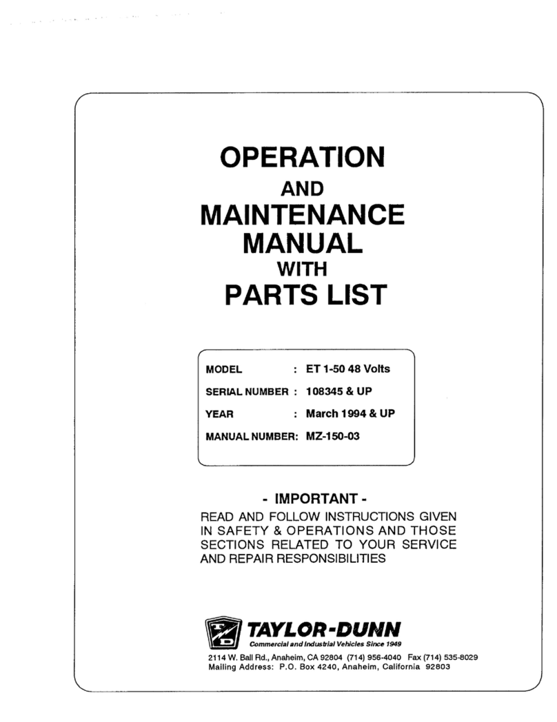 Taylor-Dunn ET 1-50 48 Volts Operation and maintenance manual