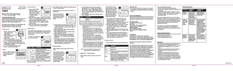 Utilitech TM-074 operating instructions