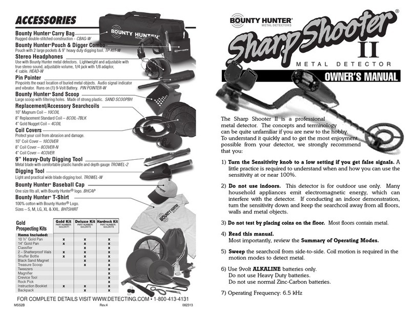 Bounty Hunter Sharp Shooter II owner's manual