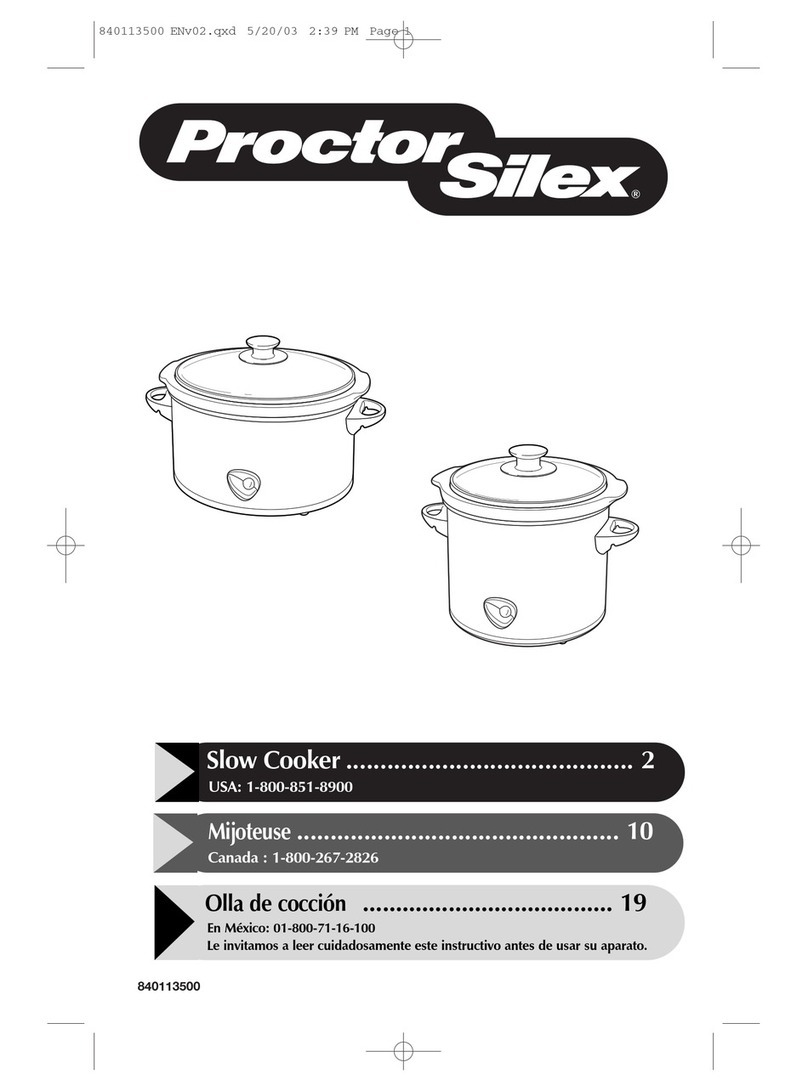 Proctor-Silex 33015 Use and care