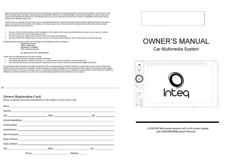 Epsilon Electronics car multimedia system User manual Epsilon Electronics car multimedia system User manual