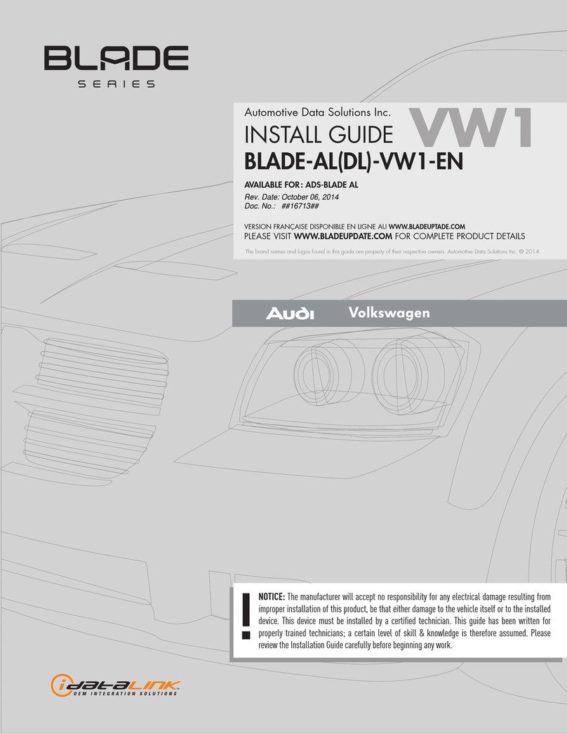 Automotive Data Solutions BLADE-DL-VW1-EN Blade Series install guide