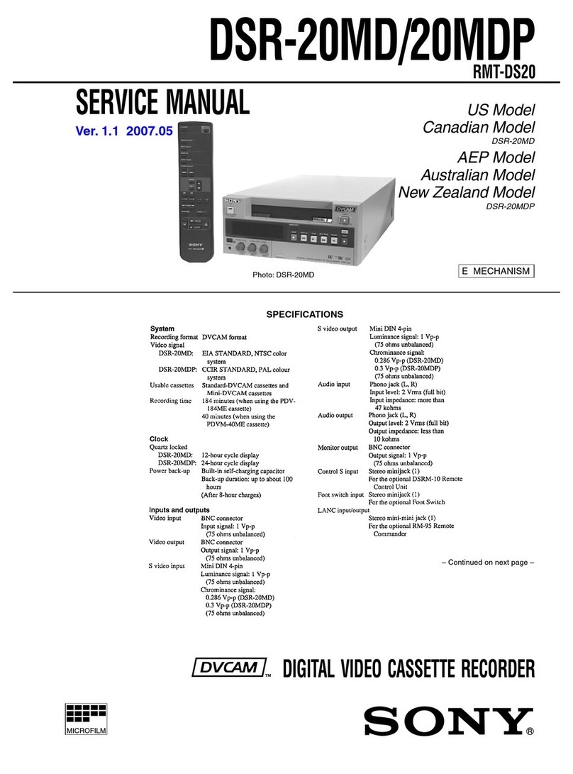 Sony DSR-20MD User manual