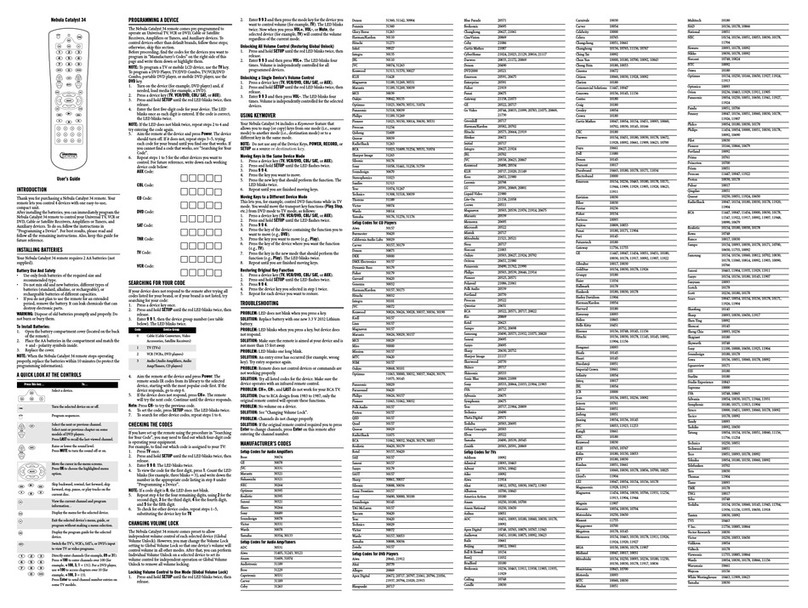Universal Electronics Nebula Catalyst 34 User manual