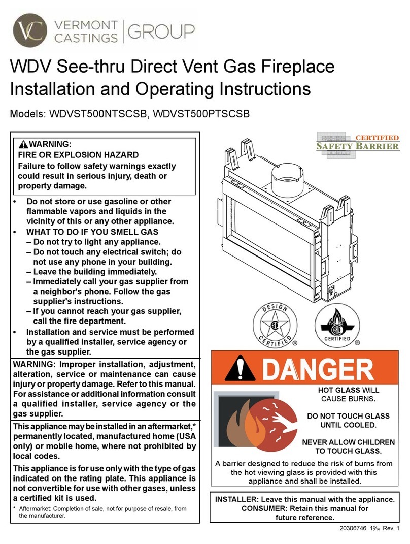 Vermont Castings WDVST500NTSCSB Installation and operating instructions