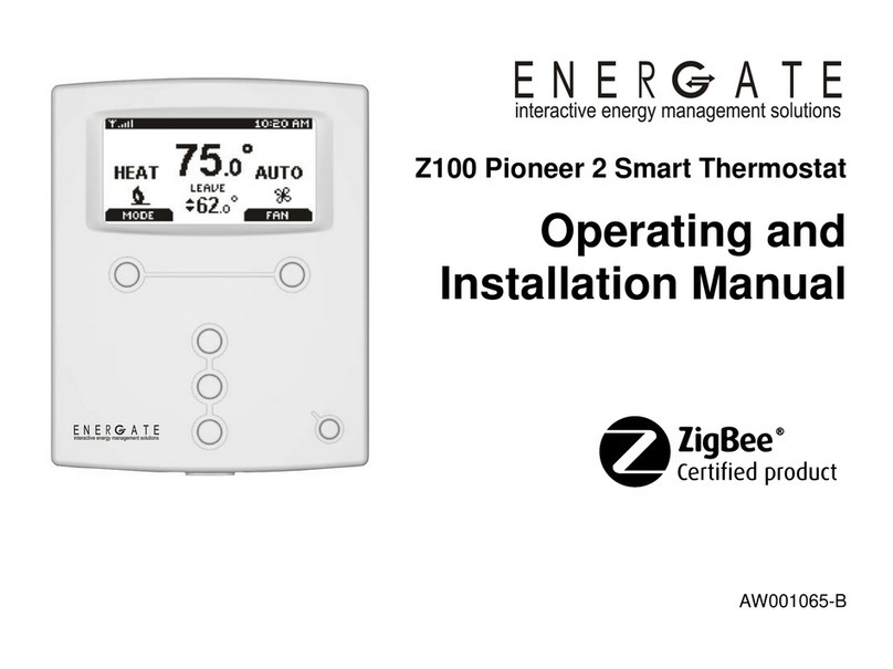 Energate Pioneer Z100 Smart Thermostat OPERATING AND INSTALLATION Manual