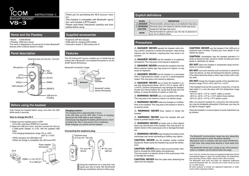 Icom VS-3 instructions