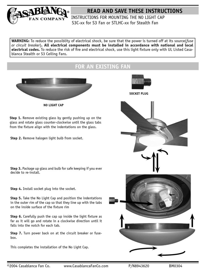 Casablanca S3 Instructions for mounting Casablanca S3 Instructions for mounting