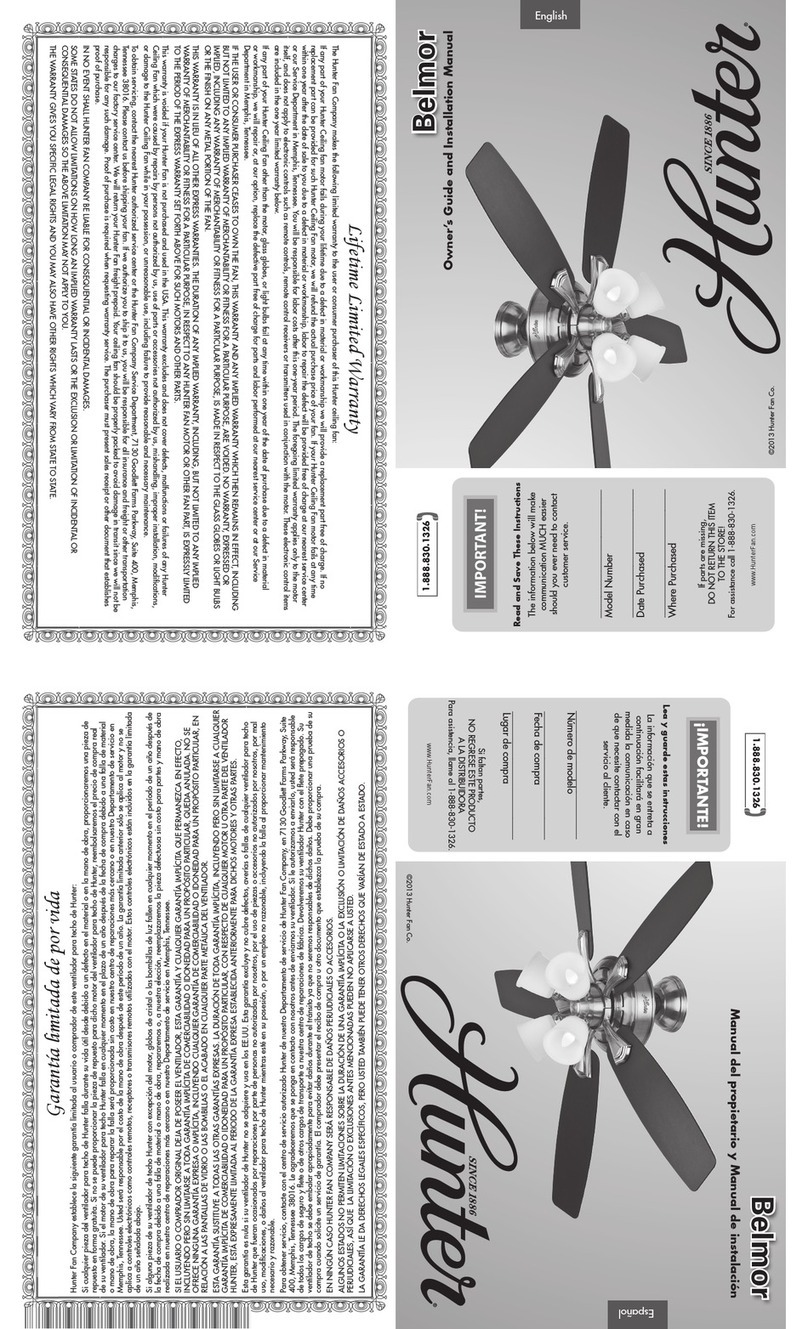 Hunter Belmor Instruction manual