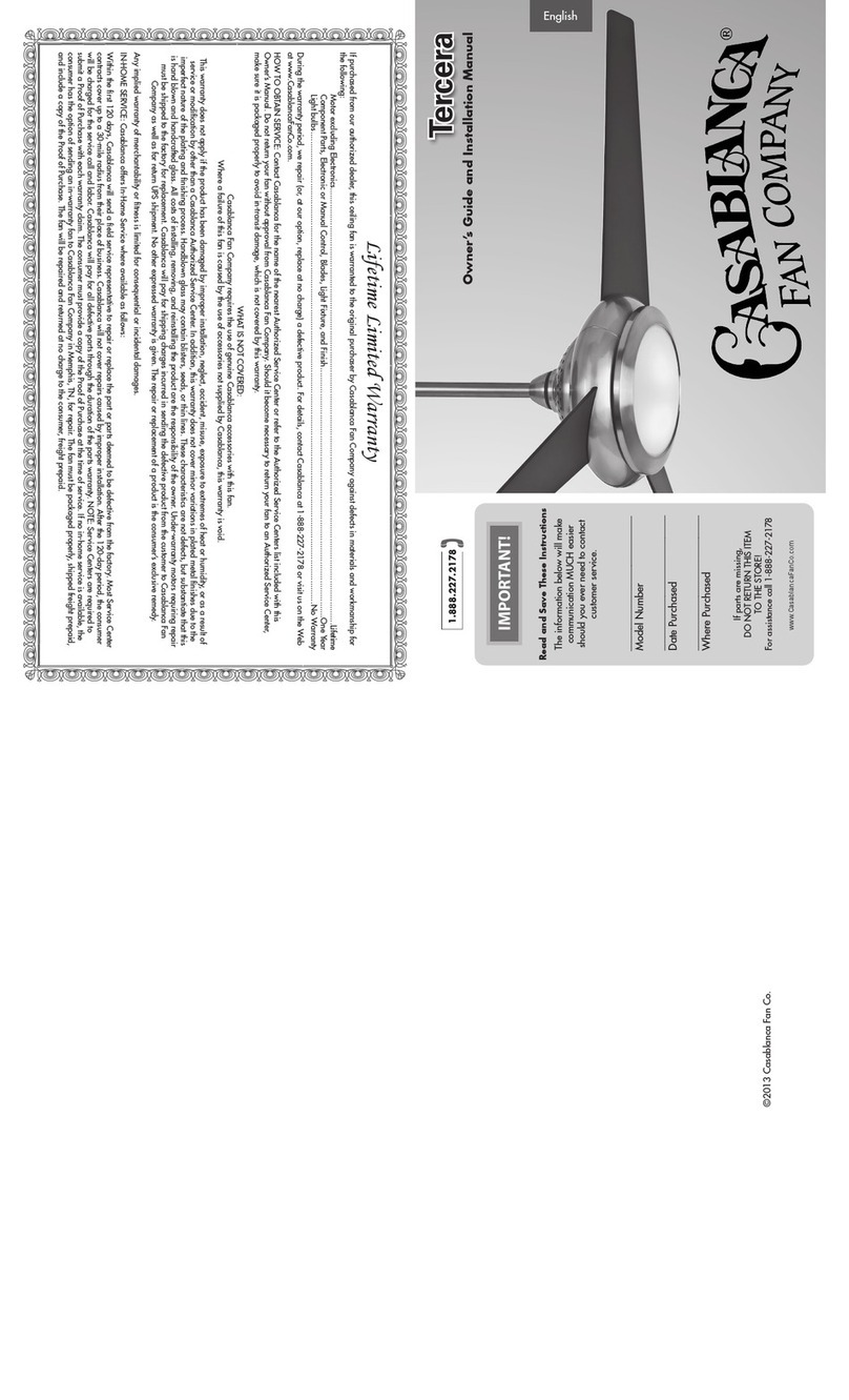 Casablanca Tercera Instruction manual