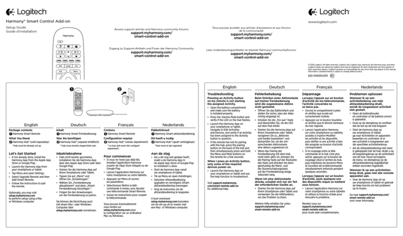 Logitech Harmony Smart Control Add-on User manual